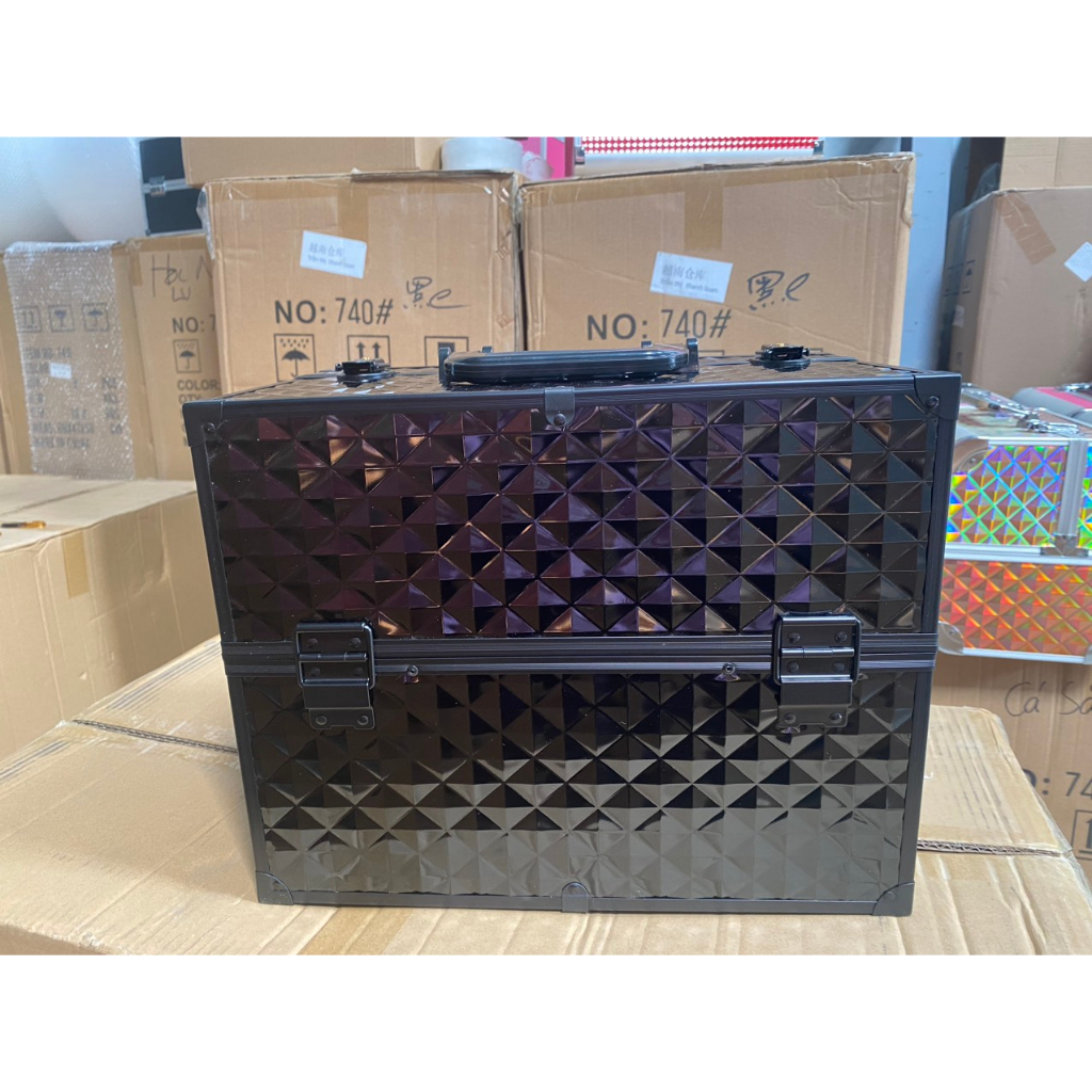 Cốp nhôm 3 tầng Size to  đựng đồ Nail, Mi, Phun Săm Trang điểm.