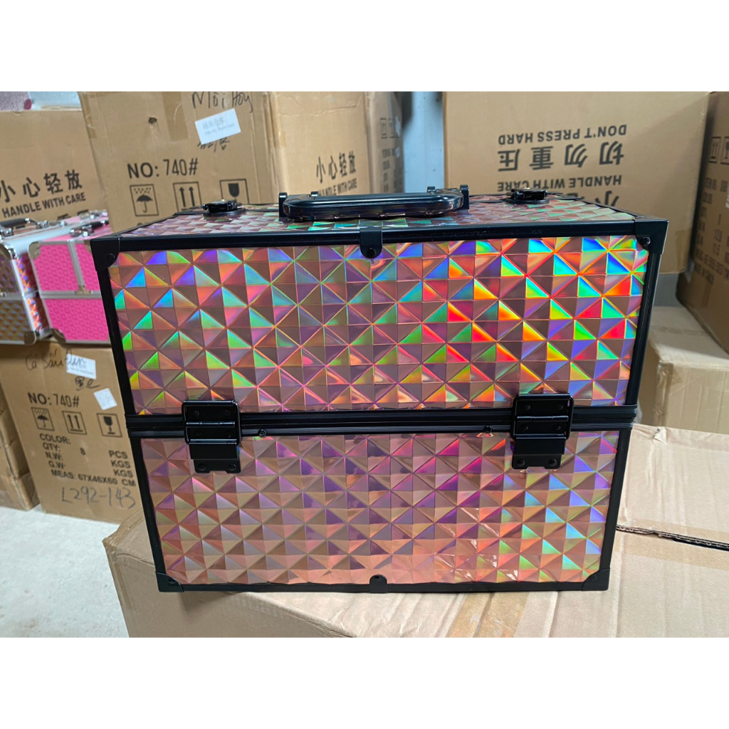 Cốp nhôm 3 tầng Size to  đựng đồ Nail, Mi, Phun Săm Trang điểm.