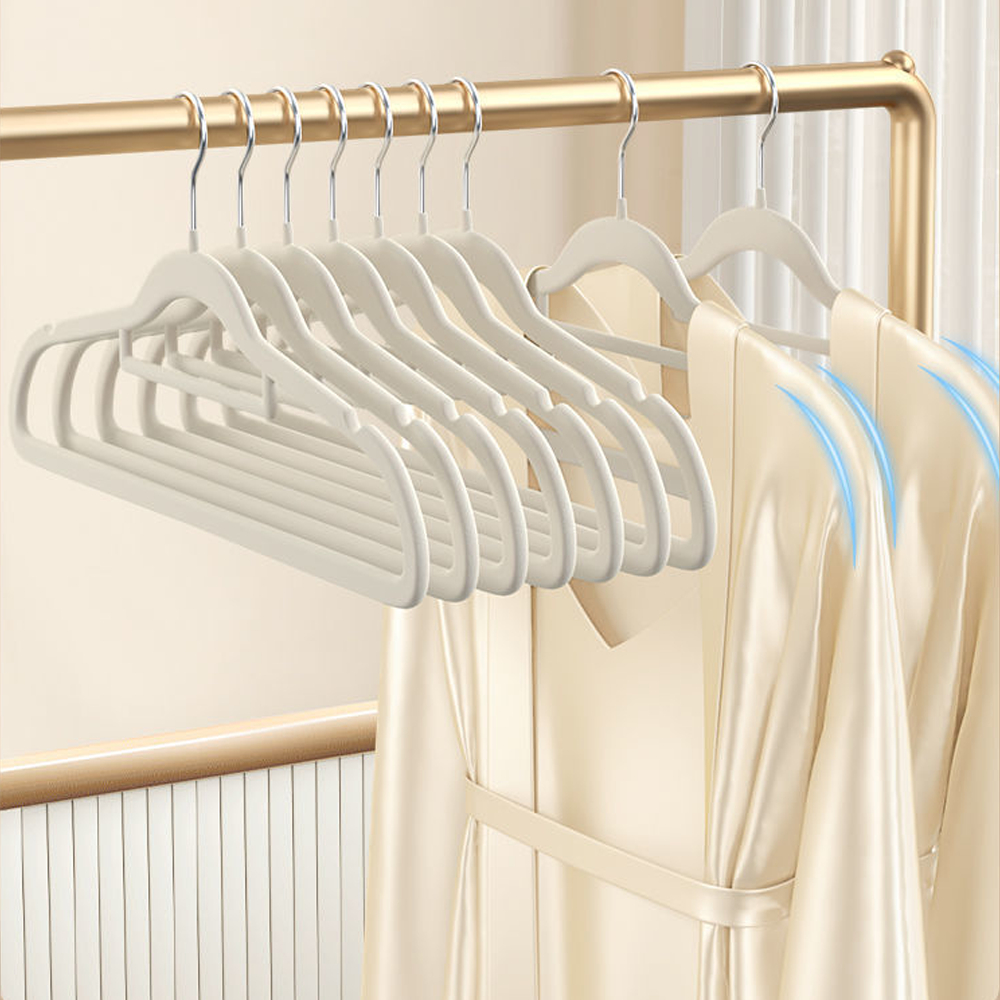 Móc treo quần áo nam nữ bọc nhung cao cấp chắc chắn chống trượt, không để lại dấu vết xoay 360