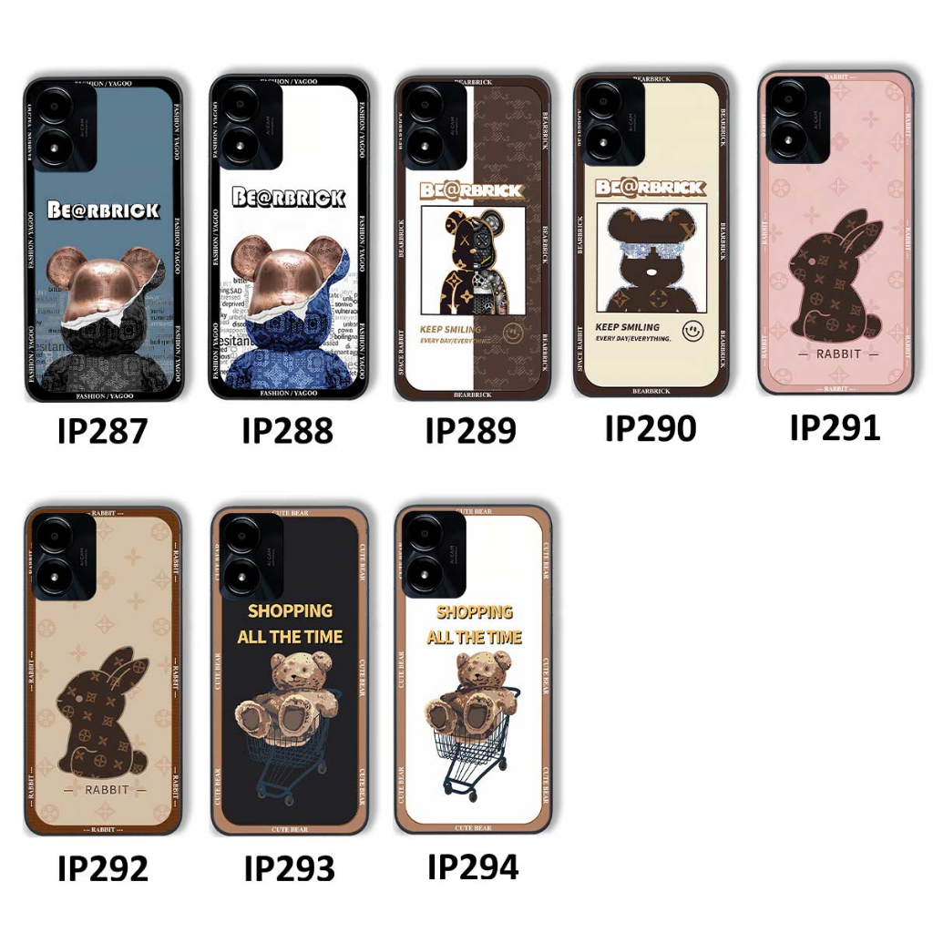 Ốp lưng Vivo Y01 / Y02s bear shopping, bearbrick đeo kính, rabbit, thời trang