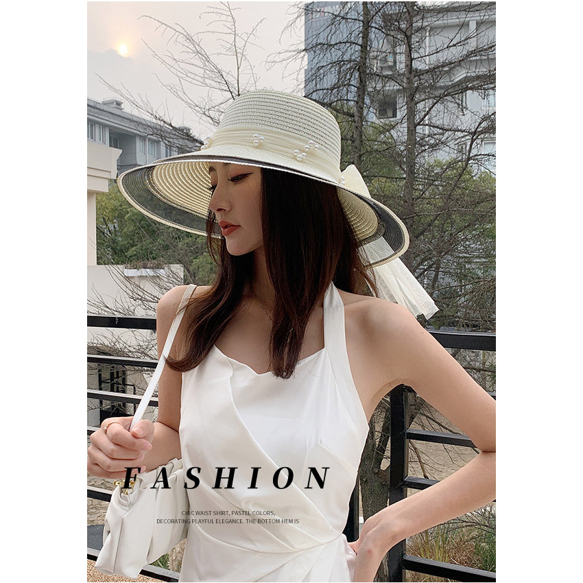 Nón Cói Chống Nắng Thắt Nơ Phối Viền Trong Suốt Kiểu Hàn RQN2285
