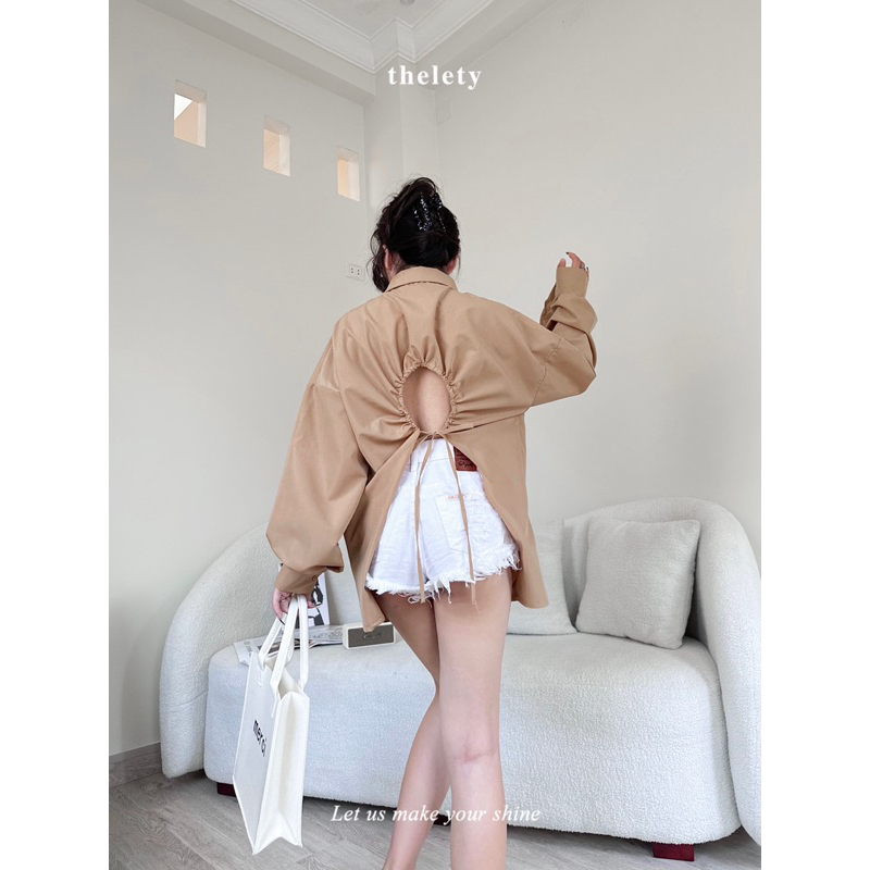 Áo Sơ Mi Khoét Lưng Buộc Dây LUNA SHIRT | 𝐭𝐡𝐞𝐥𝐞𝐭𝐲