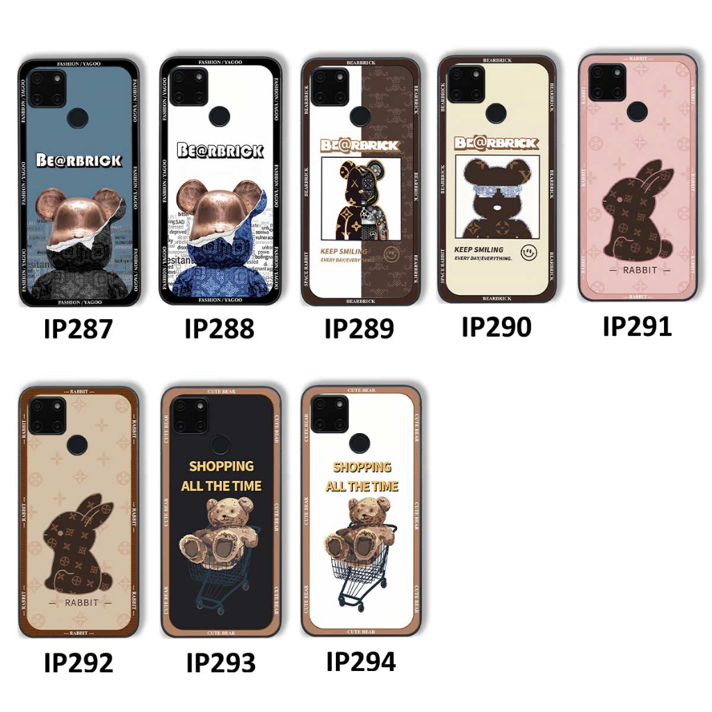 Ốp lưng Realme C20 / C21Y bear shopping, bearbrick đeo kính, rabbit, thời trang