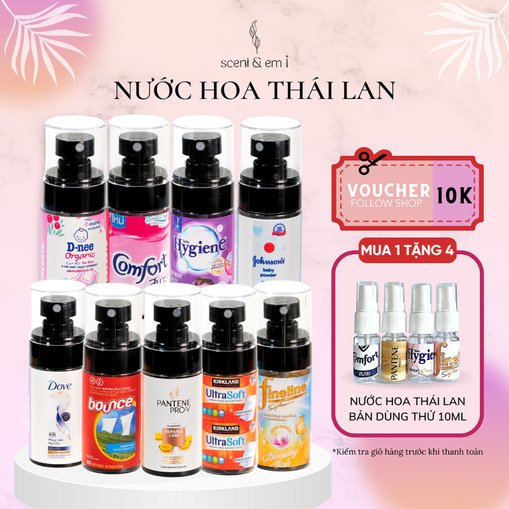 Nước hoa Thái Lan chính hãng lưu hương 10h, Xịt thơm quần áo thơm siêu cấp dung tích 60ML - SCENT & EM!