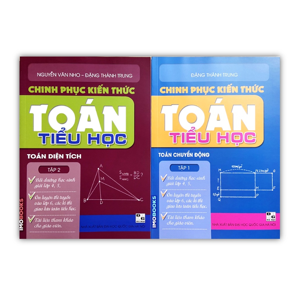 Sách - Combo Chinh phục kiến thức Toán tiểu học tập 1 (Toán chuyển động) + tập 2 ( Toán diện tích)