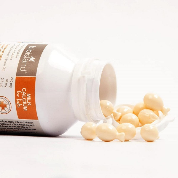 Viên nhai canxi sữa hữu cơ Bioisland For Kid bé phát triển toàn diện, cao lớn, khỏe mạnh, chống còi xương 90 viên