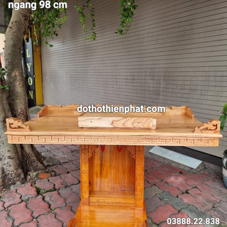 Bàn thờ treo tường gỗ xoan ngang 98 cm gồm 1 bộ ke đế
