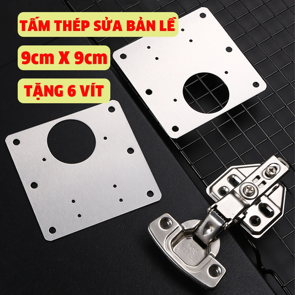 Miếng đệm sửa bản lề cửa tủ -Chất liệu thép không gỉ -Hàng chất lượng cao - Không ưng hoàn tiền-Tặng kèm 8 vít 3x15mm;