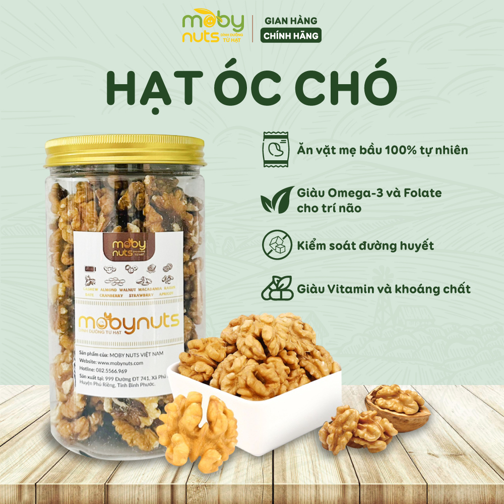 Hạt óc chó tách vỏ MobyNuts, ngũ cốc dinh dưỡng cho bà bầu