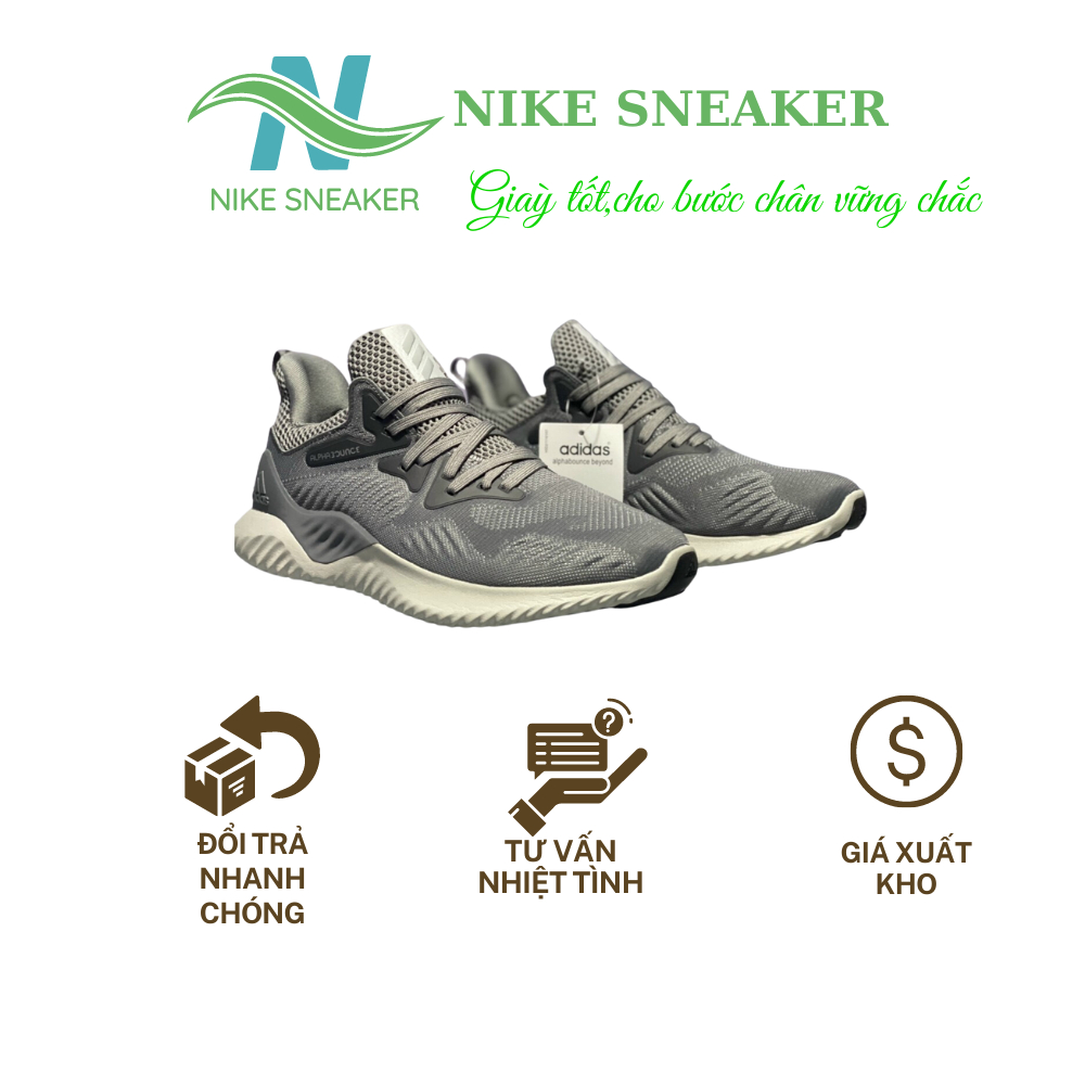Giày Nam Adidas Alphabounce instinct 2020 Full box - Xám Cam