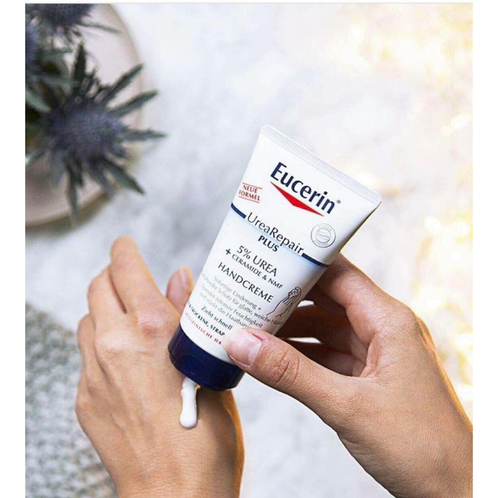 Kem dưỡng da tay Eucerin Urea Repair Plus Hand cream 75ml cho da tay khô và dị ứng tiếp xúc với hóa chất