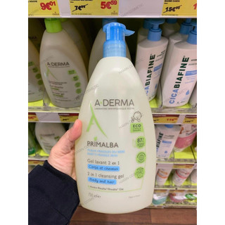 Sữa tắm gội A-derma primalba Gentle Cleansin 2 in 1 gel giảm rôm sảy mẩn ngứa cho bé 500ml 750ml