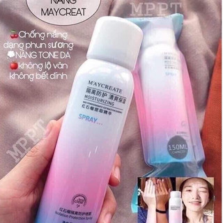 Xịt chống nắng Maycreat spf 50+ nội địa Trung chống nắng suốt 8h