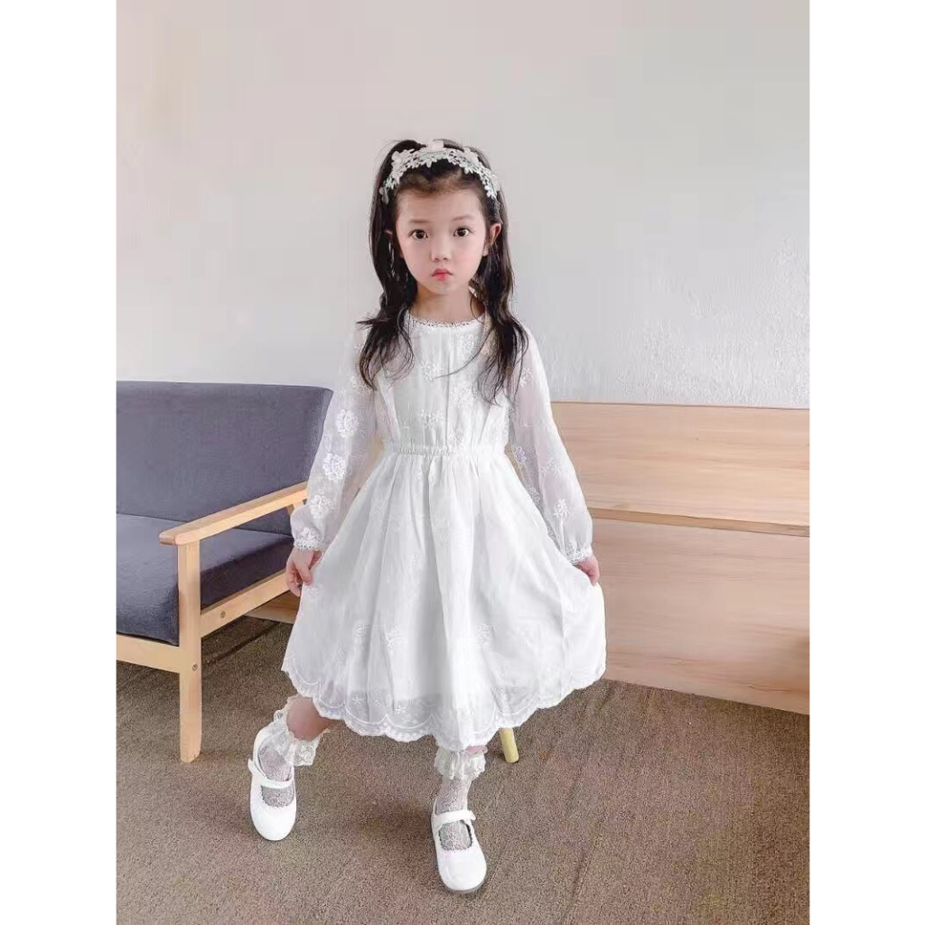 Váy đầm xoè ren trắng công chúa cho bé gái . Mã hàng NK0108
