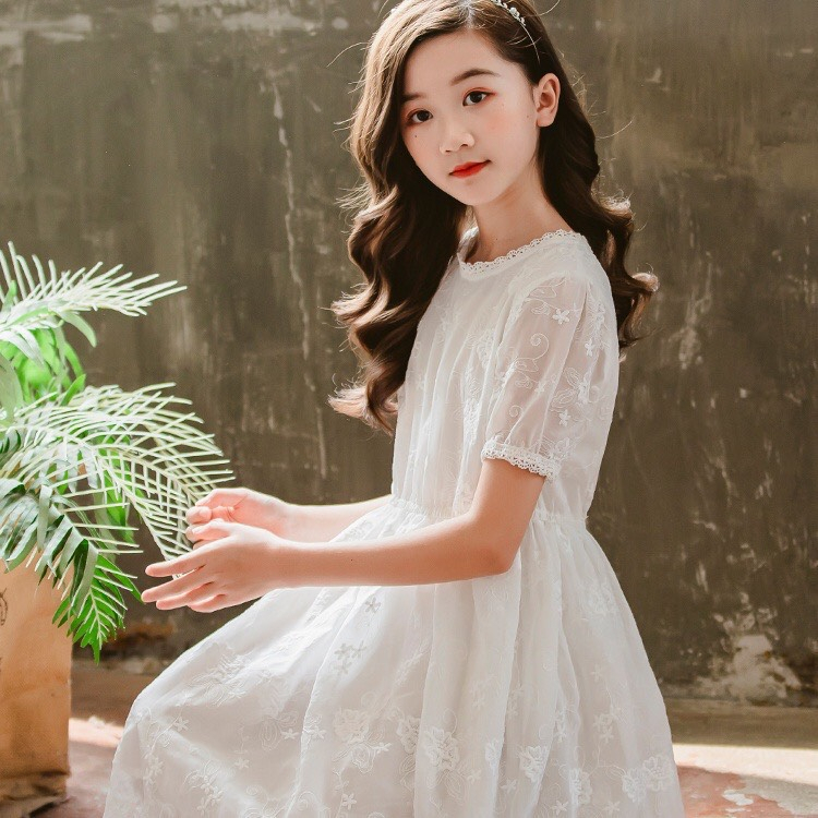 Váy đầm xoè ren trắng công chúa cho bé gái . Mã hàng NK0108