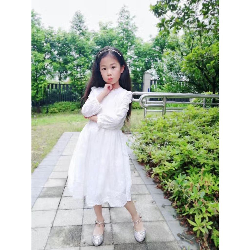 Váy đầm xoè ren trắng công chúa cho bé gái . Mã hàng NK0108