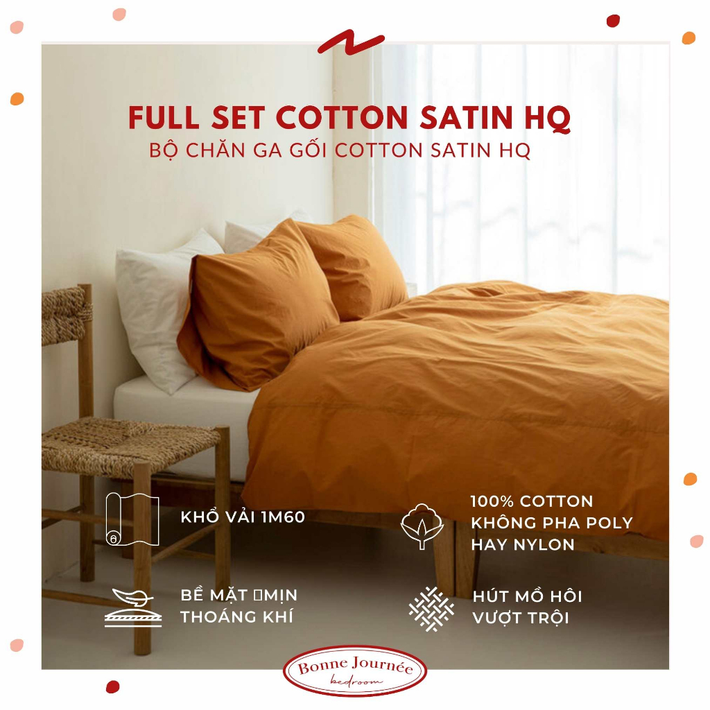 (Note màu ở tin nhắn) FULL SET 4 món chăn ga gối trơn màu chất liệu 100% COTTON TWILL HQ đủ size (1m-2m2x2m)