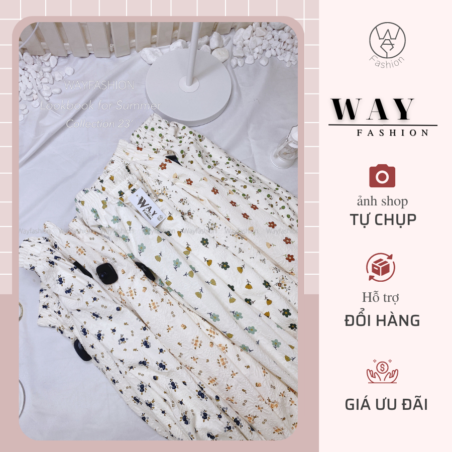 Chân váy dài hoa nhí 𝐖𝐀𝐘𝐅𝐀𝐒𝐇𝐈𝐎𝐍 hoạ tiết hoa đa dạng, chất vải xốp ca dãn thoải mái SP19218