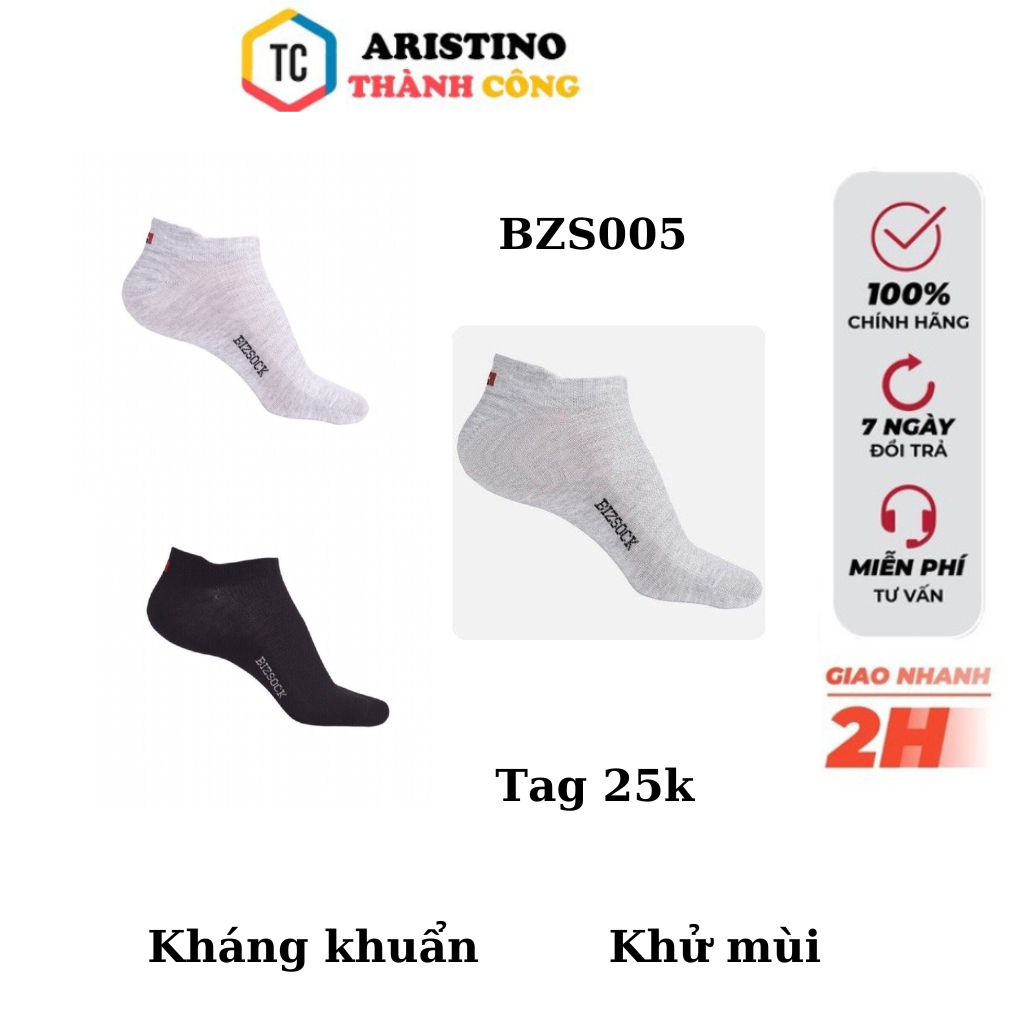 Tất nam - vớ nam cổ ngắn Bizsock chính hãng Bizmen thấm hút mồ hôi êm ái khử mùi 3 màu BZS005