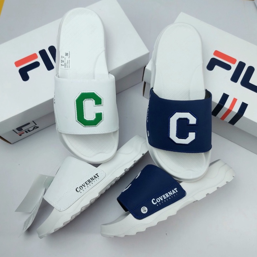 Dép Nam Nữ quai ngang, Dép Covernat C màu đen trắng độn đế 4-5cm chống trơn, Dép chữ C Full Box nhiều màu sắc# 2023