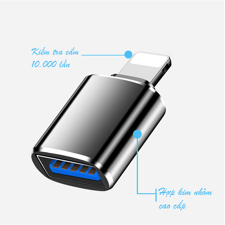 Đầu Chuyển Đổi Điện Thoại Android /Táo Sang USB 3.0 OTG 5Gbps, Kết Nối Phím, Chuột, Đọc Dữ Liệu vv - ID CD1108