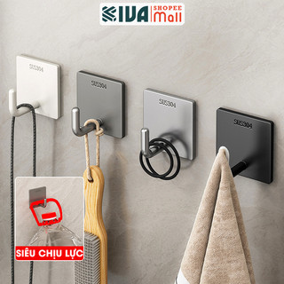 Móc dán tường chịu lực siêu dính KIVA, chất liệu inox 304, lắp đặt không cần khoan, bảo hành 1 năm.