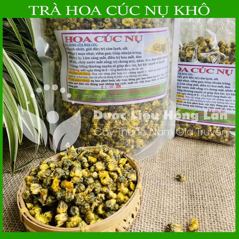NỤ HOA CÚC VÀNG khô sạch đóng gói 100gram - congtyduoclieuhonglan