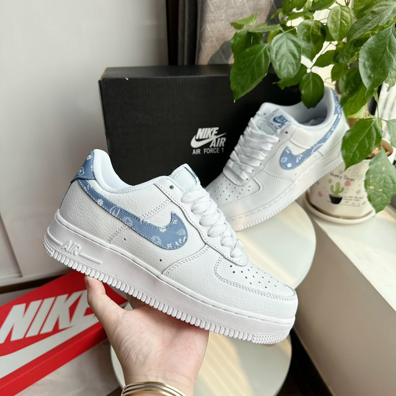 GIÀY AF1 PAISLEY BLUE, FORCE TRẮNG VỆT XANH BIỂN NAM NỮ