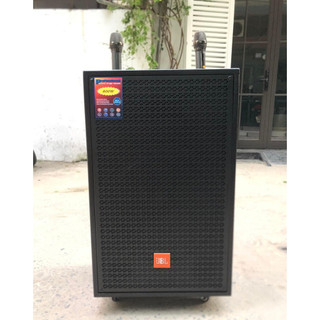 Loa karaoke di động 4 tấc thùng gỗ, tặng kèm 2 micro không dây