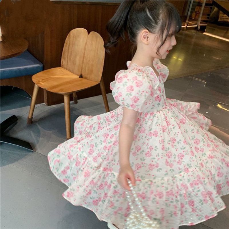 ĐẦM VÁY HOA NHÍ VOAN TƠ CÔNG CHÚA DỄ THƯƠNG HAIVANCO cho bé gái 10 đến 40 kg mềm mại và thoáng mát đi học đi chơi đẹp