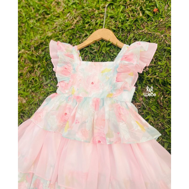 ĐẦM VÁY HOA NHÍ VOAN TƠ CÔNG CHÚA DỄ THƯƠNG HAIVANCO cho bé gái 10 đến 40 kg mềm mại và thoáng mát đi học đi chơi đẹp