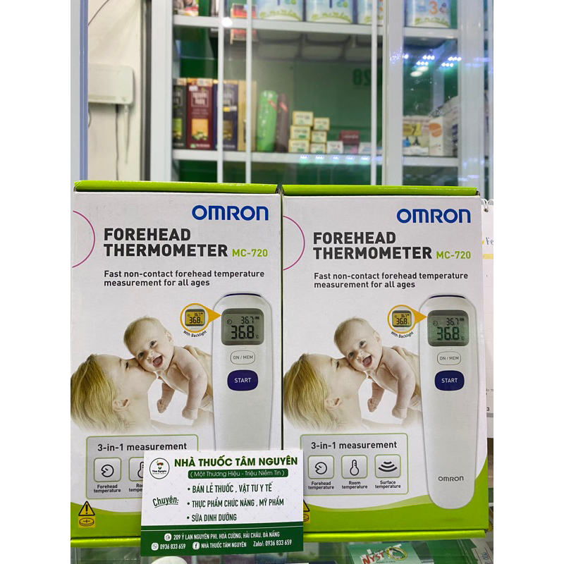 nhiệt kế đo trán omron mc 720 chính hãng
