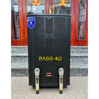 Loa karoke di động, loa hát karaoke hay giá rẻ, thùng gỗ kèm micro UHF không dây
