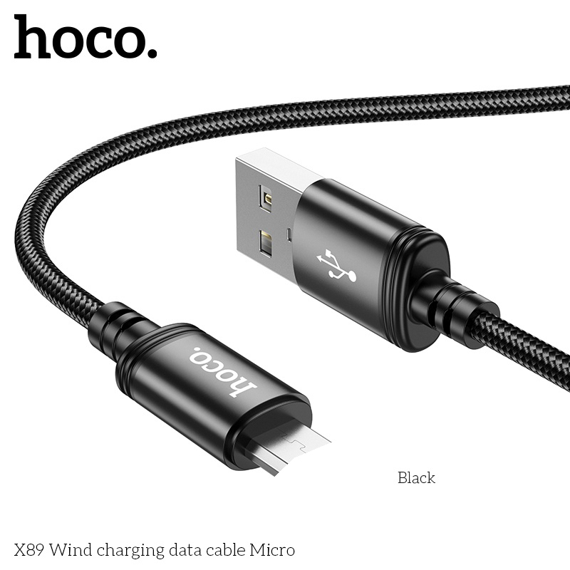 Hoco Chính Hãng - Cáp sạc nhanh Hoco X89 Đen dây dù chống rối đồng bộ dữ liệu cao - Shin Case