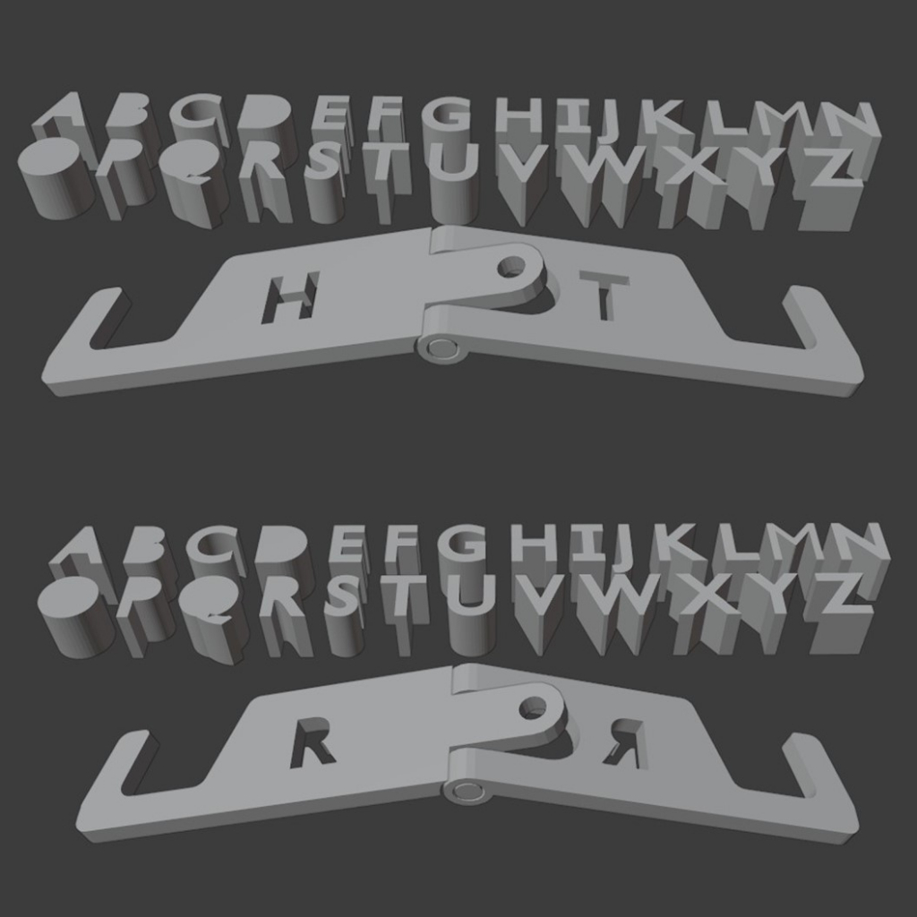 Giá đỡ điện thoại móc khóa ghim tên chữ cái - IN3D.INDINI