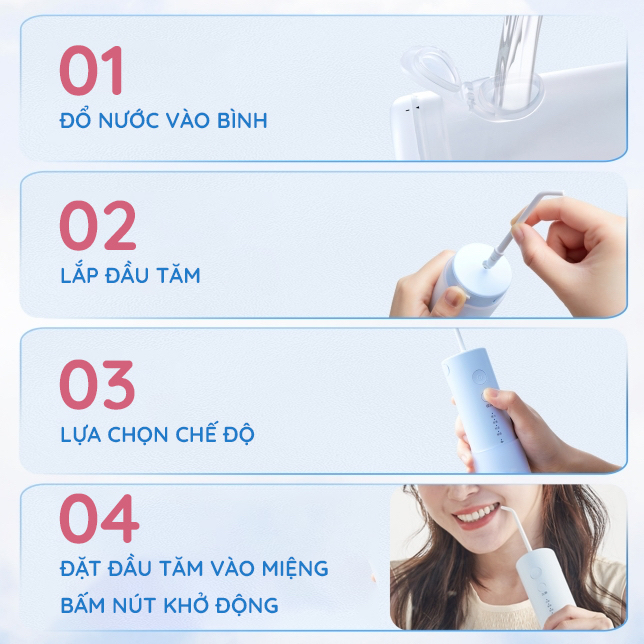 Máy Tăm Nước Panasonic EW-DJ33 - Nhỏ Gọn - Phiên Bản Du Lịch - Thế Hệ Mới - Bảo Hành 12 Tháng - Công Nghệ Siêu Âm