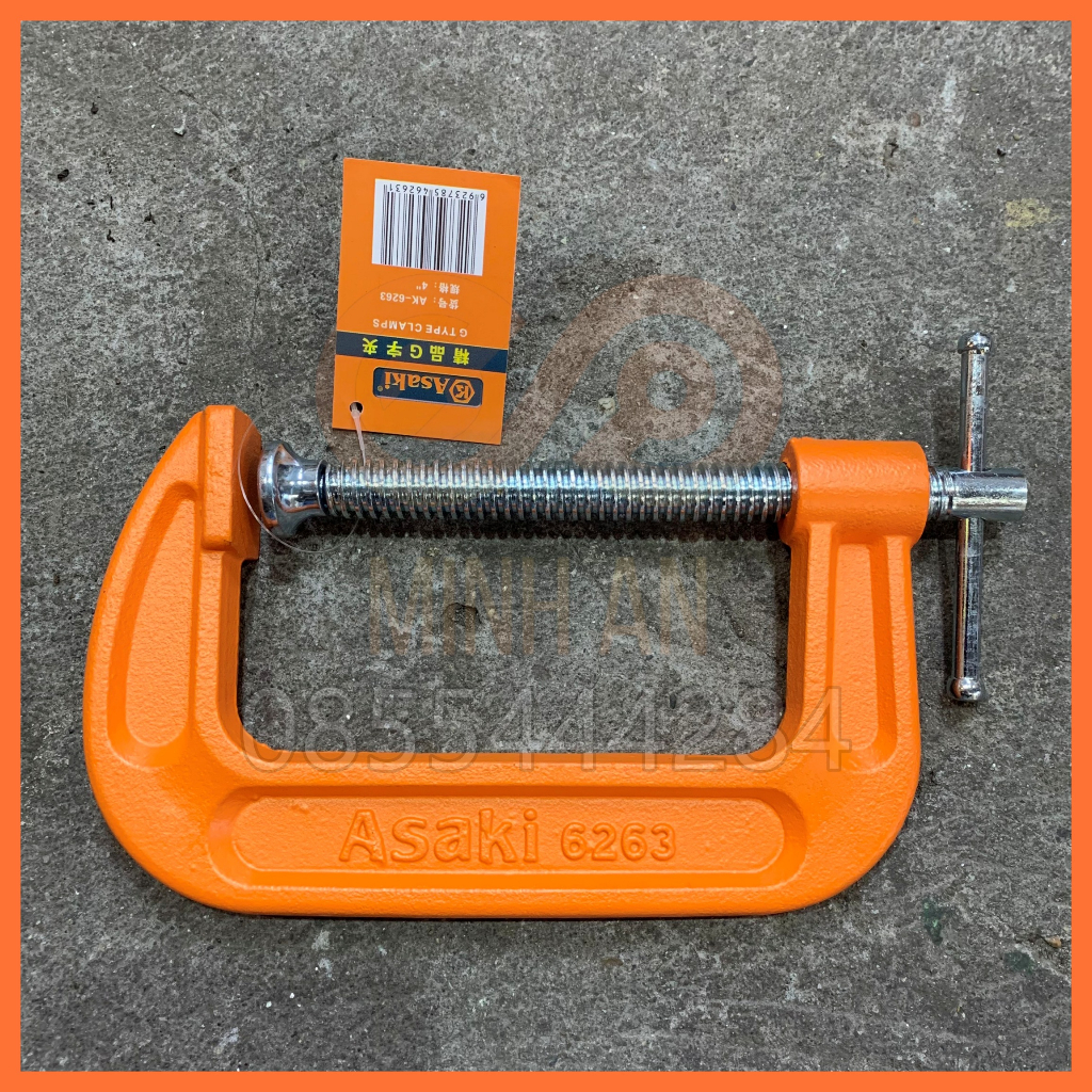 Cảo chữ C - vam gỗ chữ C [HÀNG CHÍNH HÃNG] ASAKI 2&quot; 3&quot; 4&quot; 5&quot; 6&quot; (Vam chữ G)