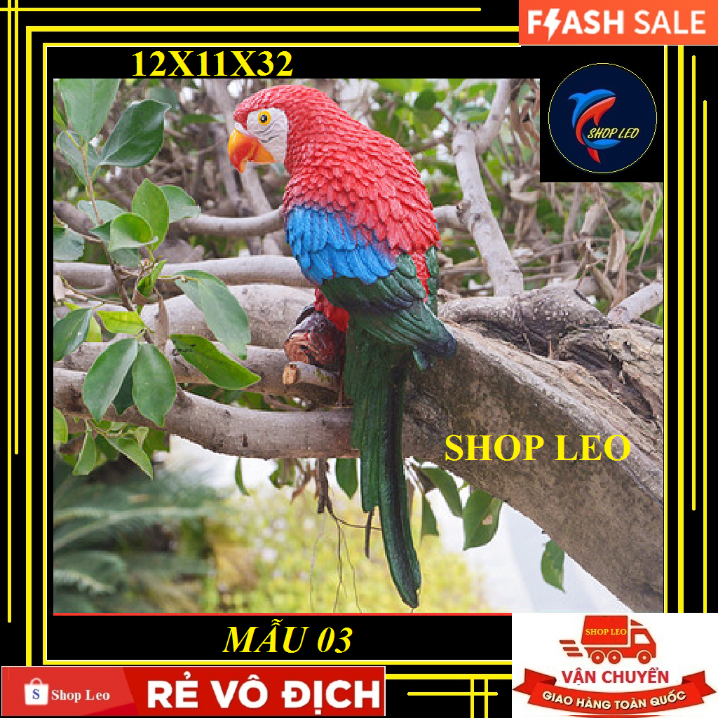 Mô hình chim vẹt, Chim Tu CĂNG - trang trí lũa bể cá- bán cạn, terrarium - mô hình trang trí tiểu cảnh-shopleo