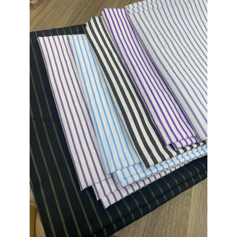 Vải May Áo Sơ Mi Sọc - Vải Cotton Không Nhăn - Không Xù - Vải Mịn Mát Cho Mùa Hè