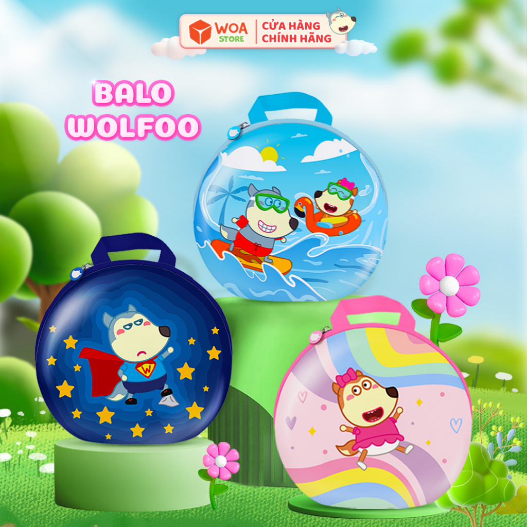 Balo Tròn Wolfoo và Lucy Đáng Yêu Chống Va Đập Cho Bé Mẫu Giáo Mầm Non