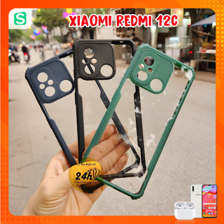 Ốp lưng xiaomi redmi 12c lưng trong suốt viền màu chống sốc bảo vệ camera redmi 12c