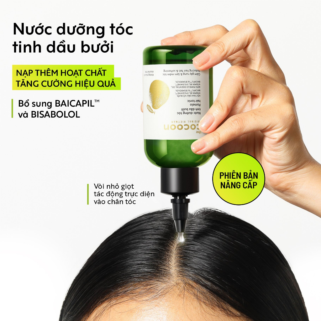 Nước dưỡng tóc tinh dầu bưởi kích thích mọc tóc Cocoon Garin giảm gãy rụng và làm mềm tóc 140ml