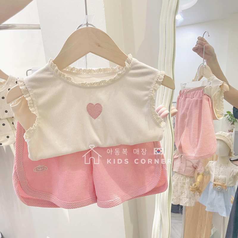 Set BG ba lỗ tim be hồng