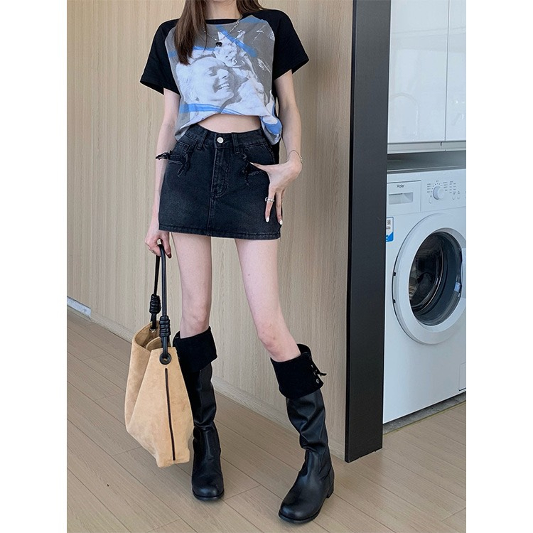 chân váy bò jean chữ a nữ jeans cạp cao phong cách style huyenjean_06 ms01 | BigBuy360 - bigbuy360.vn