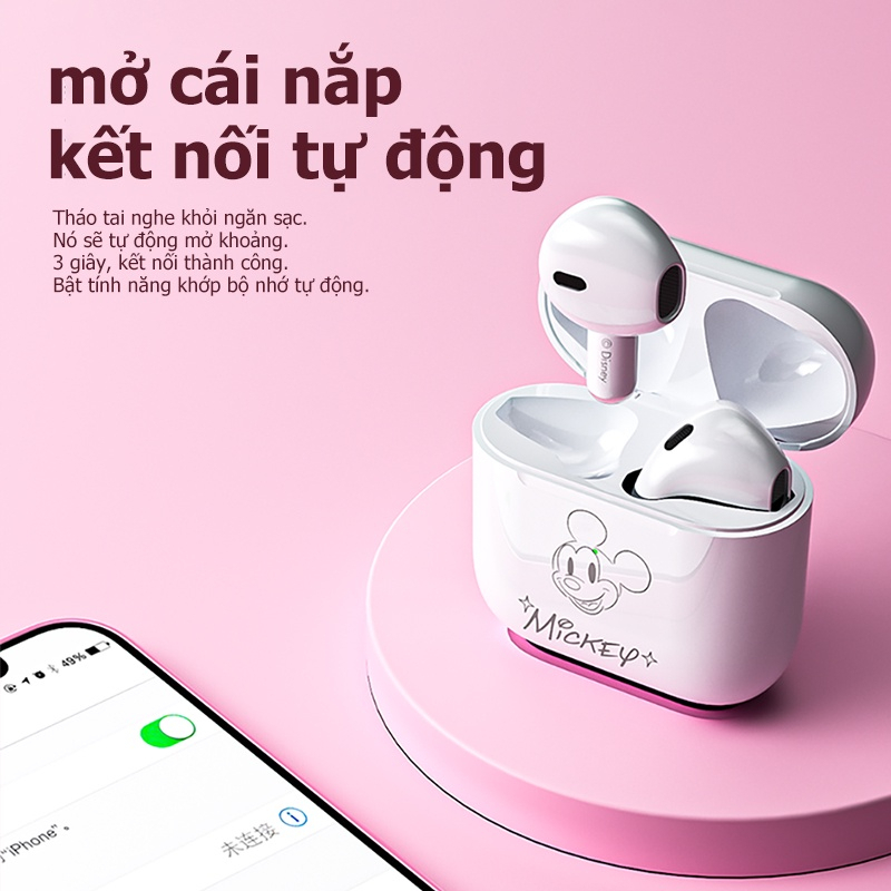 Tai nghe nhét tai bluetooth L4 Disney không dây âm thanh hifi có micro- Techzone mall