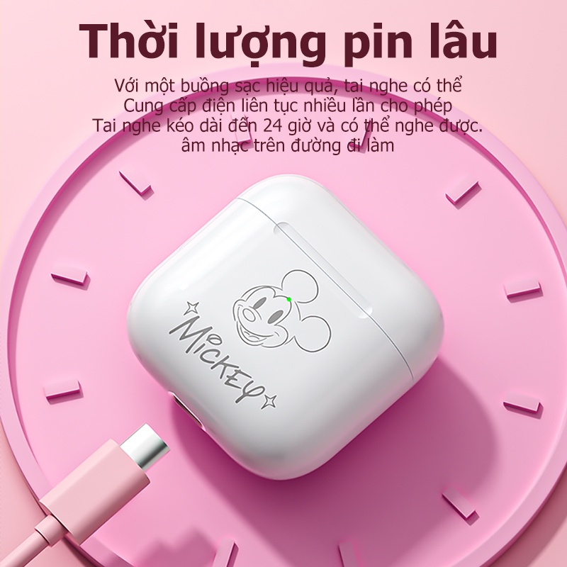 Tai nghe nhét tai bluetooth L4 Disney không dây âm thanh hifi có micro- Techzone mall