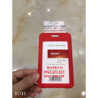 10 Chiếc BAO ĐỰNG THẺ NHỰA DỌC 2 MẶT MÀU ĐỎ, thẻ học sinh sinh viên - (viền nhựa màu 2 mặt plastic)