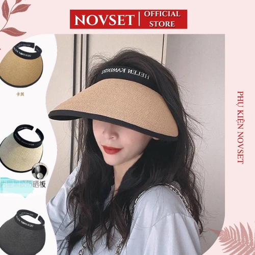 Mũ thời trang HEELN KIMA - Nón cói nữ rộng vành nửa đầu đi biển mùa hè năng động cá tính (sỉ hot)