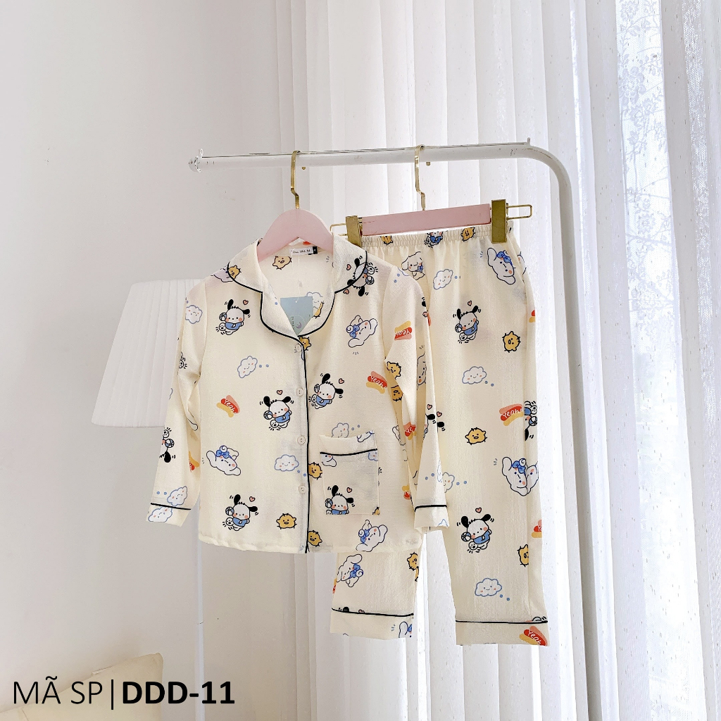 SIZE 12KG-50KG: Đồ mặc nhà, đồ Pijama bé vải Đũi mềm Tiệm Nhà Bé - Tay dài quần dài