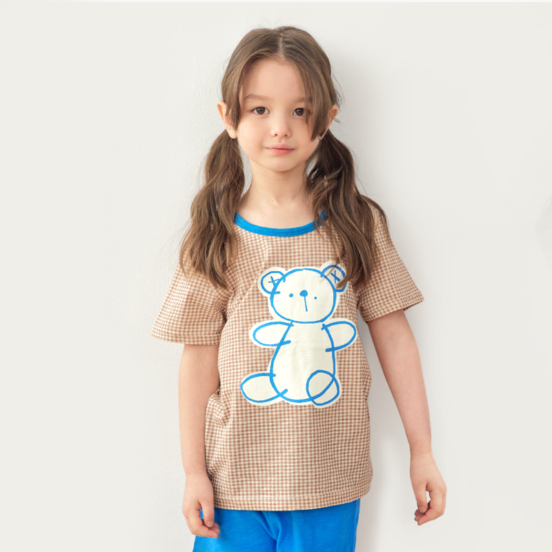 Đồ bộ quần áo thun cotton dành cho bé trai, bé gái mặc nhà mùa hè Unifriend Hàn Quốc U2023-31. Size đại 5, 6, 8, 10 tuổi